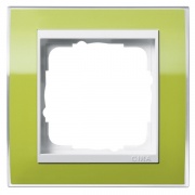 Рамка 1-ая Gira Event Clear Зеленый цвет вставки Белый глянцевый