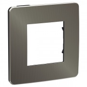 Рамка Unica Studio Metal 1  пост, никель/антрацит