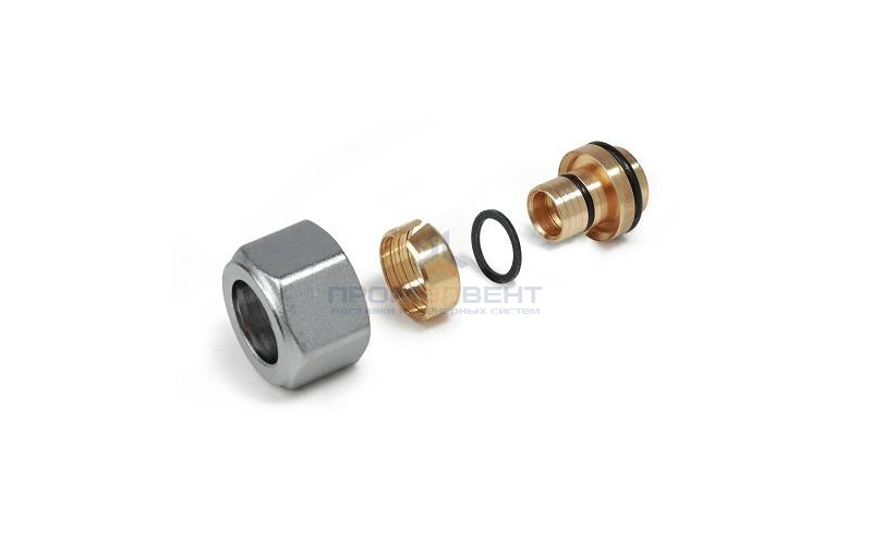 Соединение резьбозажимное Giacomini R179AM - 16x2.0 x 16 (для металлопластиковых труб)