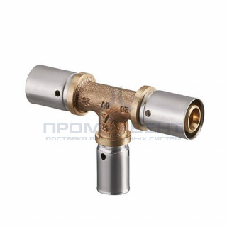 Тройник переходной Oventrop Cofit P - 40x3.5 x 20x2.5 x 40x3.5 (прессовой, латунь)