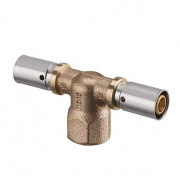 Тройник с переходом на внутреннюю резьбу Oventrop Cofit P - 16x2.0 x 1/2" (прессовой, бронза)