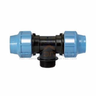 Тройник с переходом на наружную резьбу UNIDELTA 1010 - 20 x 3/4" (винтовой, для труб ПНД)