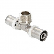 Тройник с переходом на наружную резьбу VALTEC VTm.233 - 32 x 1" (прессовой, для металлопл.труб)