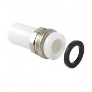 Штуцер с наружной резьбой под накидную гайку VALTEC VTp.721 - 25 x 1" (для полипроп.труб, белый)