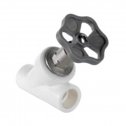 Кран вентильный косой VALTEC VTp.714 - 20 (для полипропиленовых труб под пайку, цвет белый)