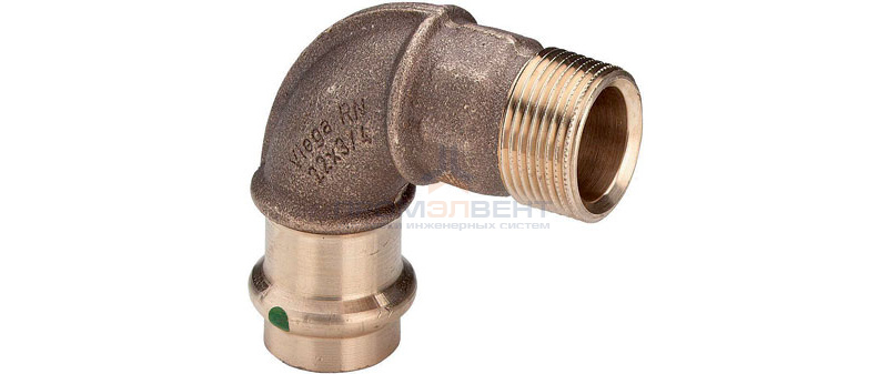 Отвод 90° Viega G3 Sanpress 2214 - 15 x 3/8