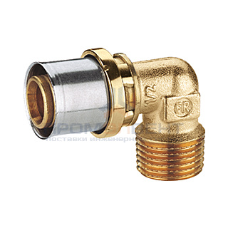 Переход на наружную резьбу угловой Giacomini RM127 - 16x2.0 x 3/4" (прессовой, для металлопл.труб)