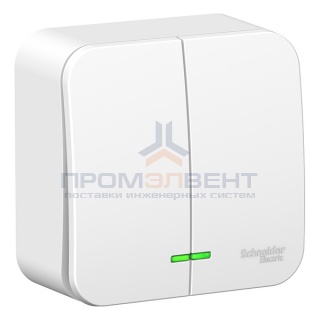 Выключатель 2-клавишный с подсветкой (cх.5) Blanca Schneider Electric 10А 250В белый монтажная пласт