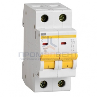 Автоматический выключатель ВА47-29 2Р 10А 4,5кА характеристика С ИЭК (автомат)