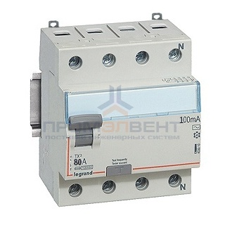 УЗО Legrand DX3 ВДТ 4П 80А 100мА тип AC