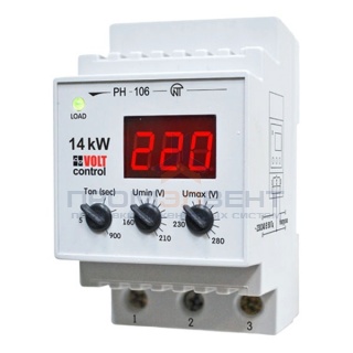 Однофазное реле контроля напряжения РН-106 63А на DIN-рейку