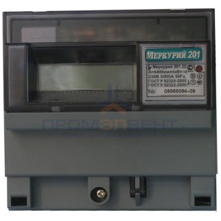 Электросчетчик Меркурий 201.22  5-60А/220В кл.т.2,0 однотарифный ЖКИ с PLC модемом